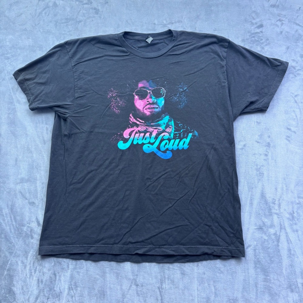 Just Loud Concert Tour Graphic T-Shirt Mens XXL Black Ringspun Cotton Tee
